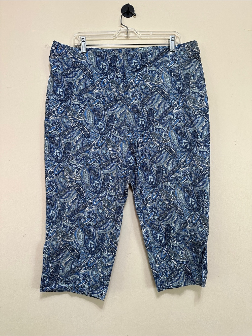 Blue Paisley Pull-On Capris